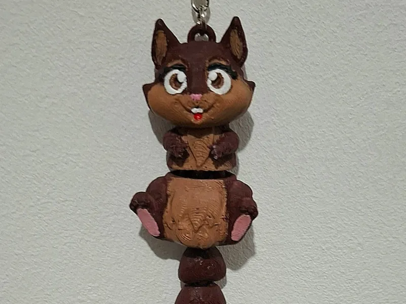 cute flexi squirrel- keychain