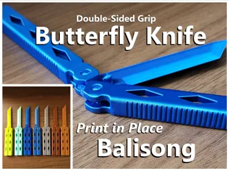 Double-Sided Grip Butterfly Knife - Print in Place