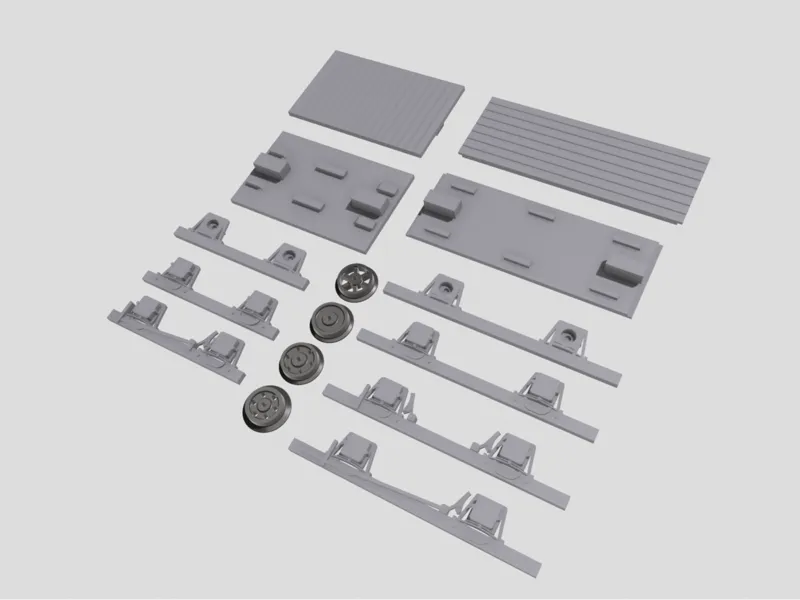 OO9 Model Railway Wagon Chassis Parts