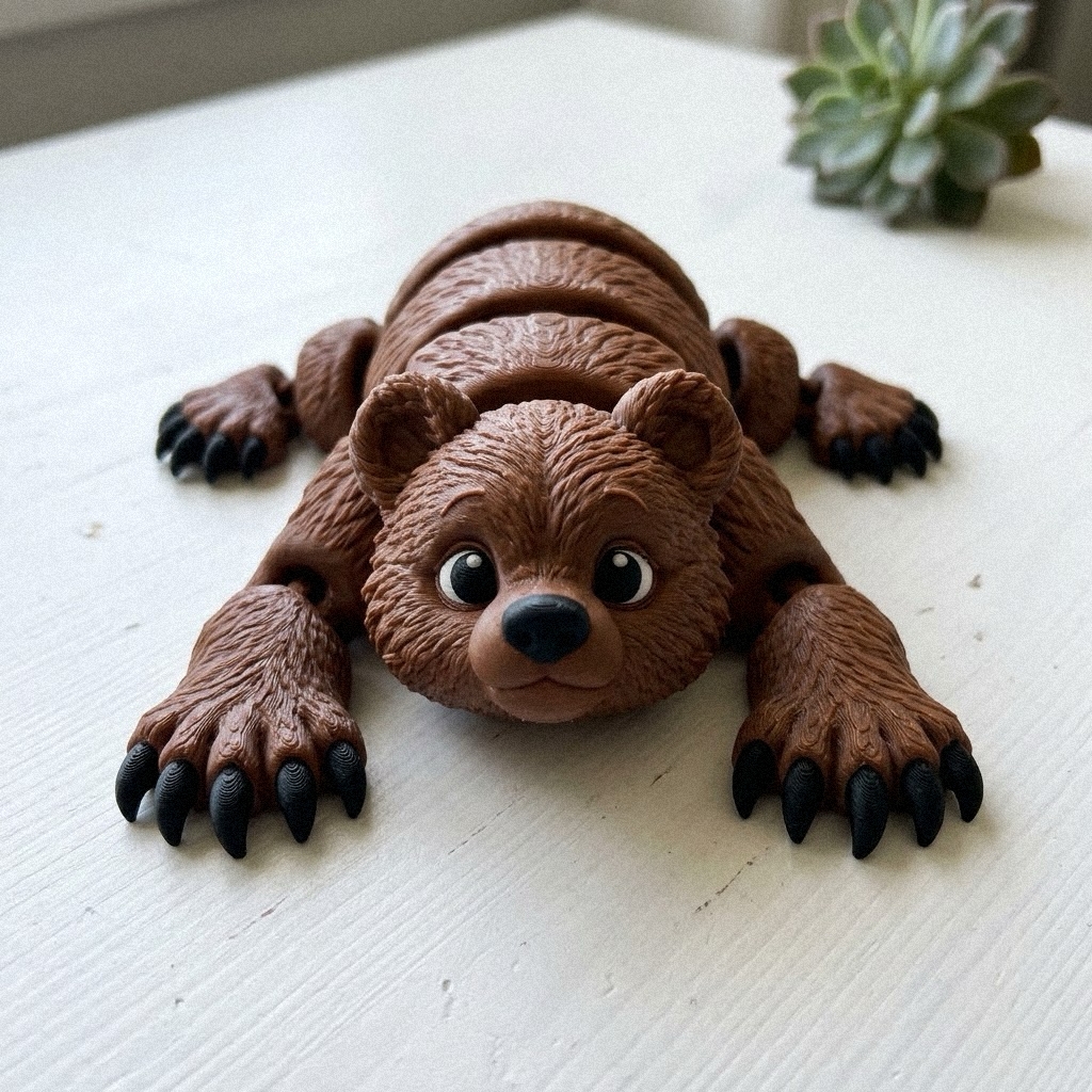 Flexi Cute Bear – Print in Place Articulated Toy - 1