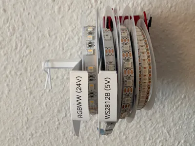 LED Strip Reel Wall Holder with name plate divider