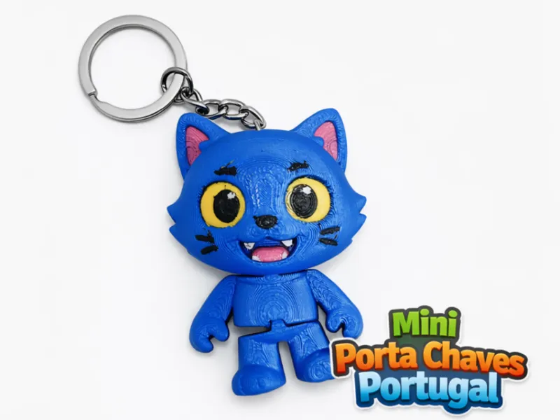 Mini Porta-Chaves Gato Chibi (4 e 5 Cores)