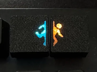 Portal keycap with transparent inner cap