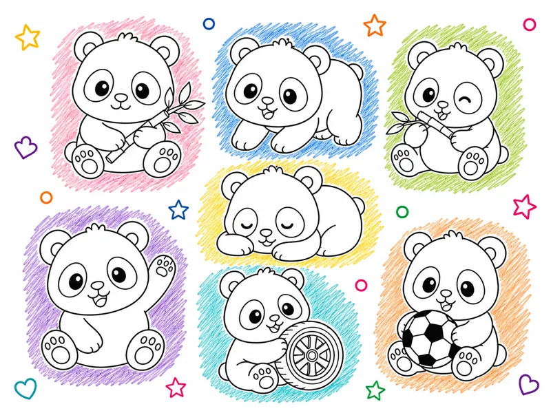 Pandas para colorear para los peques de la casa!
