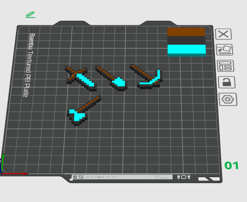 Miniatura 2 do modelo 3D Minecraft Tools - 30min Print