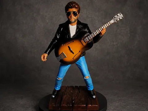 Letrero o emblema decorativo: George Michael – Faith Era Rockstar Fan Art — referencia de MakerWorld