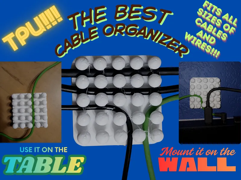 Tpu Cable/Wire Organizer, Wall Mount, Desk Mount,