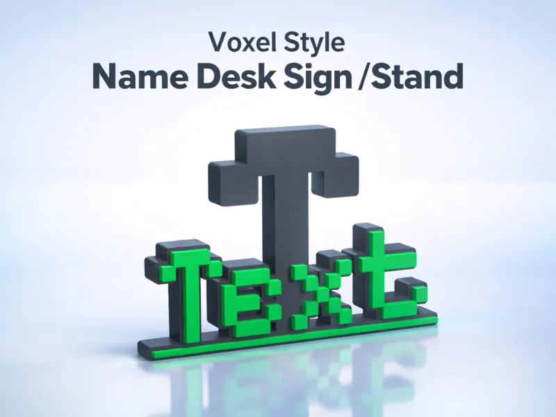 Customize Online! Voxel Style Name Desk Sign