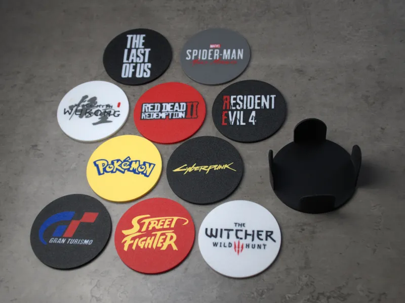 Game Inspired Coasters with Holder