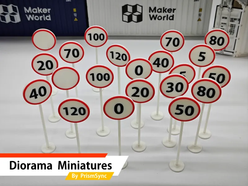 [Diorama Miniatures] Speed Limit Traffic Sign 