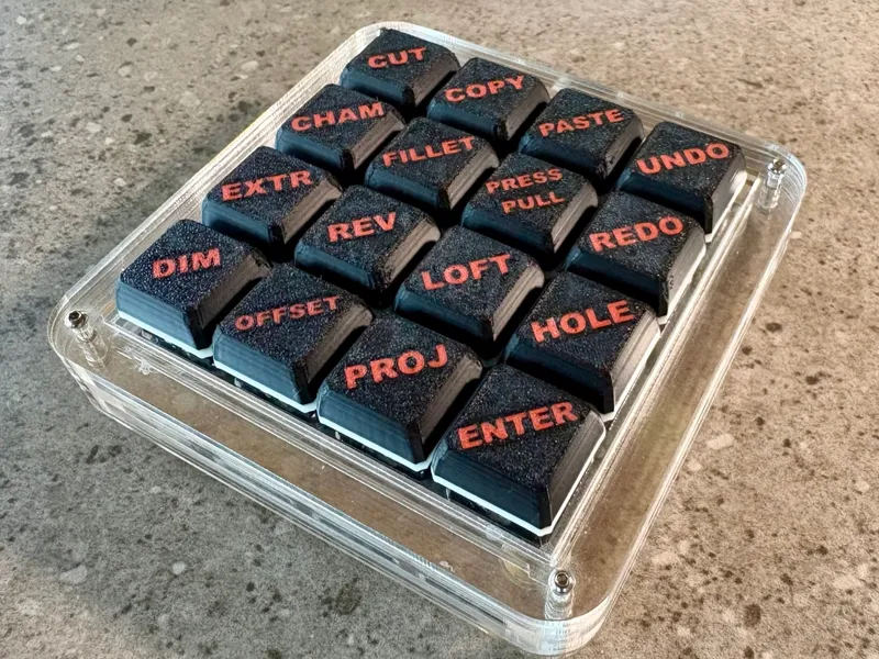Shortcut keycaps for CAD workflows
