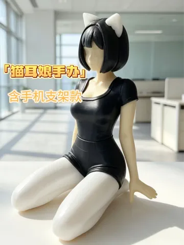 Modelo para impresión 3D: 猫耳娘手办,拆件打印,含手机支架款 — vista de referencia 2