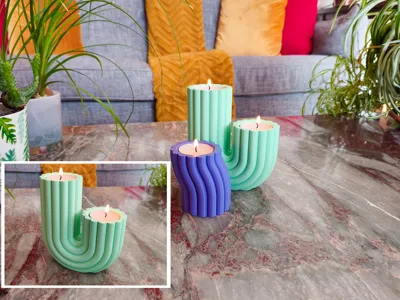 Asymmetrical Tealight Candle Holder