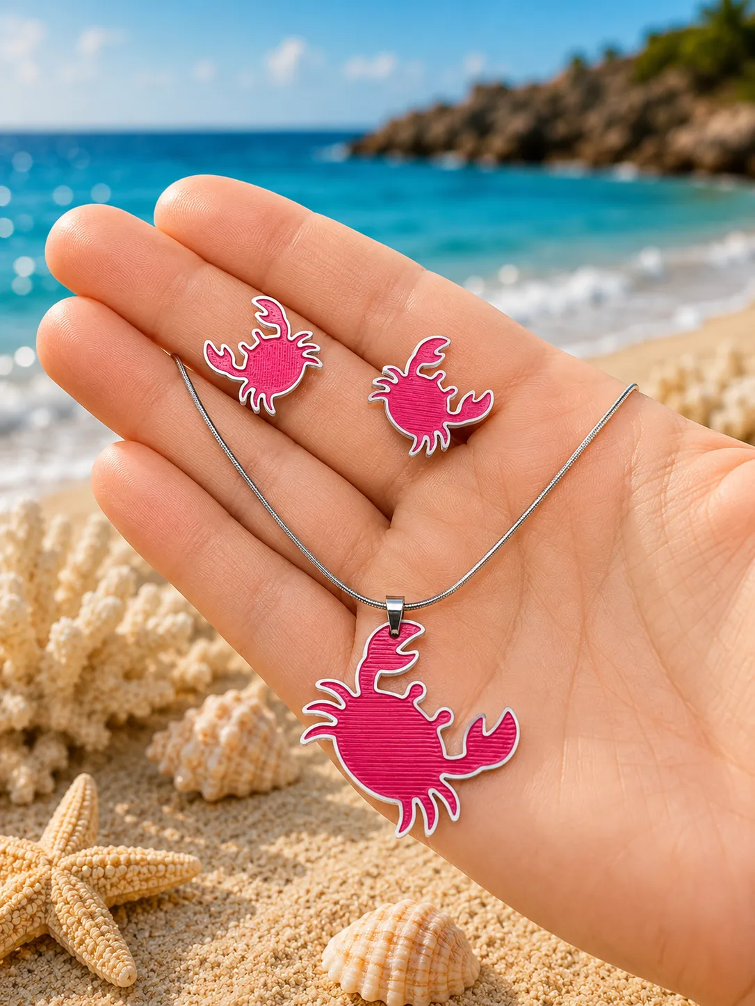 Conjunto pendientes y colgante Cangrejo view 2