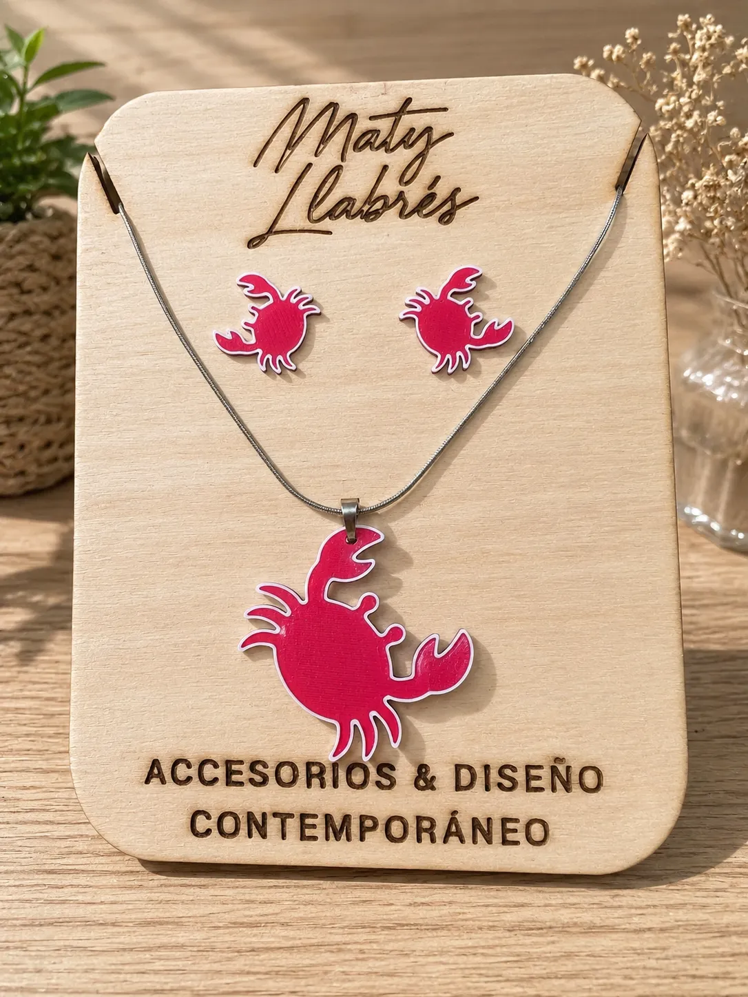 Conjunto pendientes y colgante Cangrejo view 3