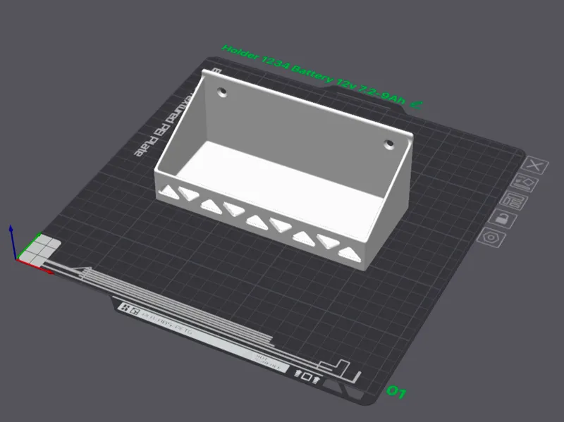 Holder for 1234W Battery 12v 7.2-9Ah and other 