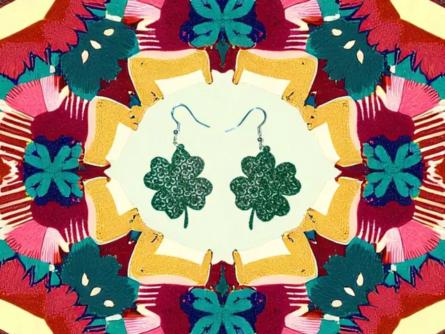 Mandala clover earrings