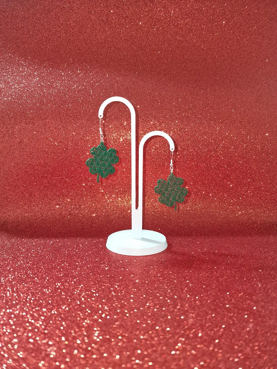 Mandala clover earrings view 3