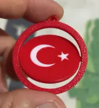Turkish Flag & Atatürk Signature Keychain
