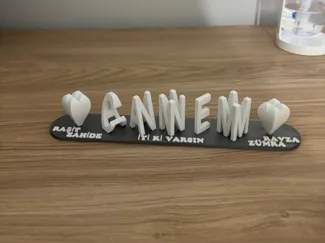 Canım Annem 3d Çift Taraflı Masa Süsü İsimlik