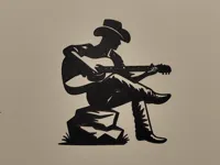 Silhouette cowboy a la guitare — photo 2
