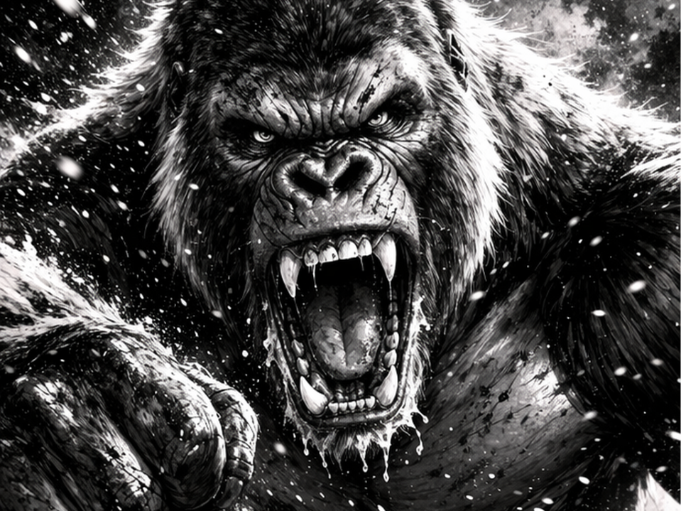 Gorille – Série Animaux noir et blanc 