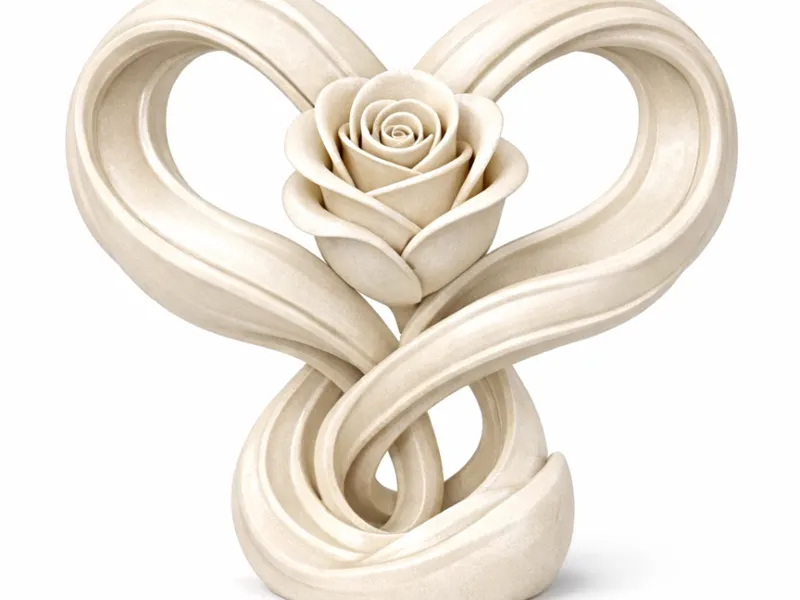 Infinity Heart Rose – Elegant Valentine Sculpture