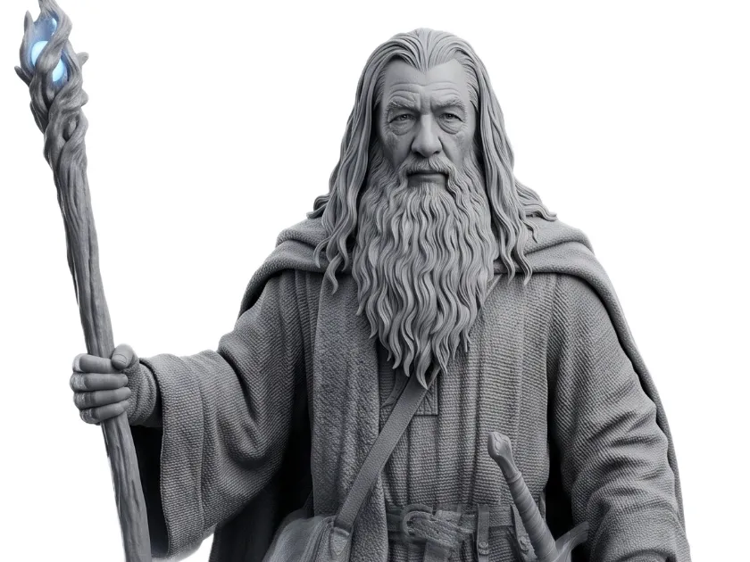 Figura decorativa: Gandalf the Grey – Wizard of Middle-earth. Referencia del modelo original.