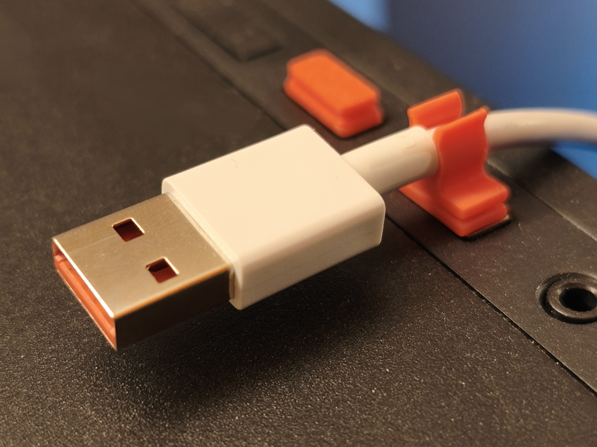 USB Cover with Charging Cable Holder 