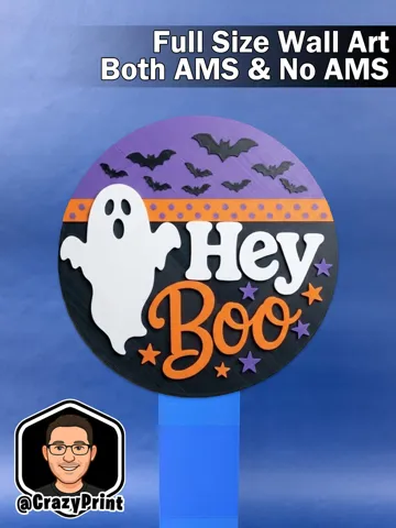 Accesorio para impresora 3D: Spooky & Cute Ghost Halloween Wall Art/Sign-No AMS — vista de referencia 4