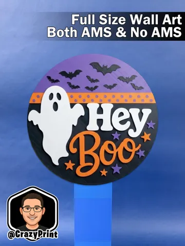 Accesorio para impresora 3D: Spooky & Cute Ghost Halloween Wall Art/Sign-No AMS — vista de referencia 2