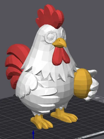 Modelo para impresión 3D: Cartoon Chicken with egg and cute eyes — vista de referencia 4