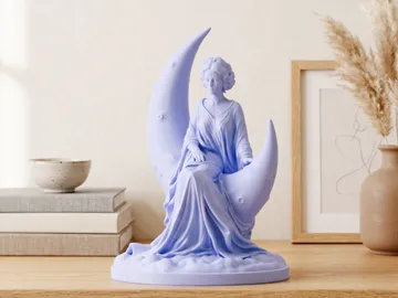 Accesorio para impresora 3D: Celestial Moon Goddess Woman on Crescent #075 — vista de referencia 4