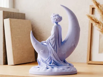 Accesorio para impresora 3D: Celestial Moon Goddess Woman on Crescent #075 — vista de referencia 5