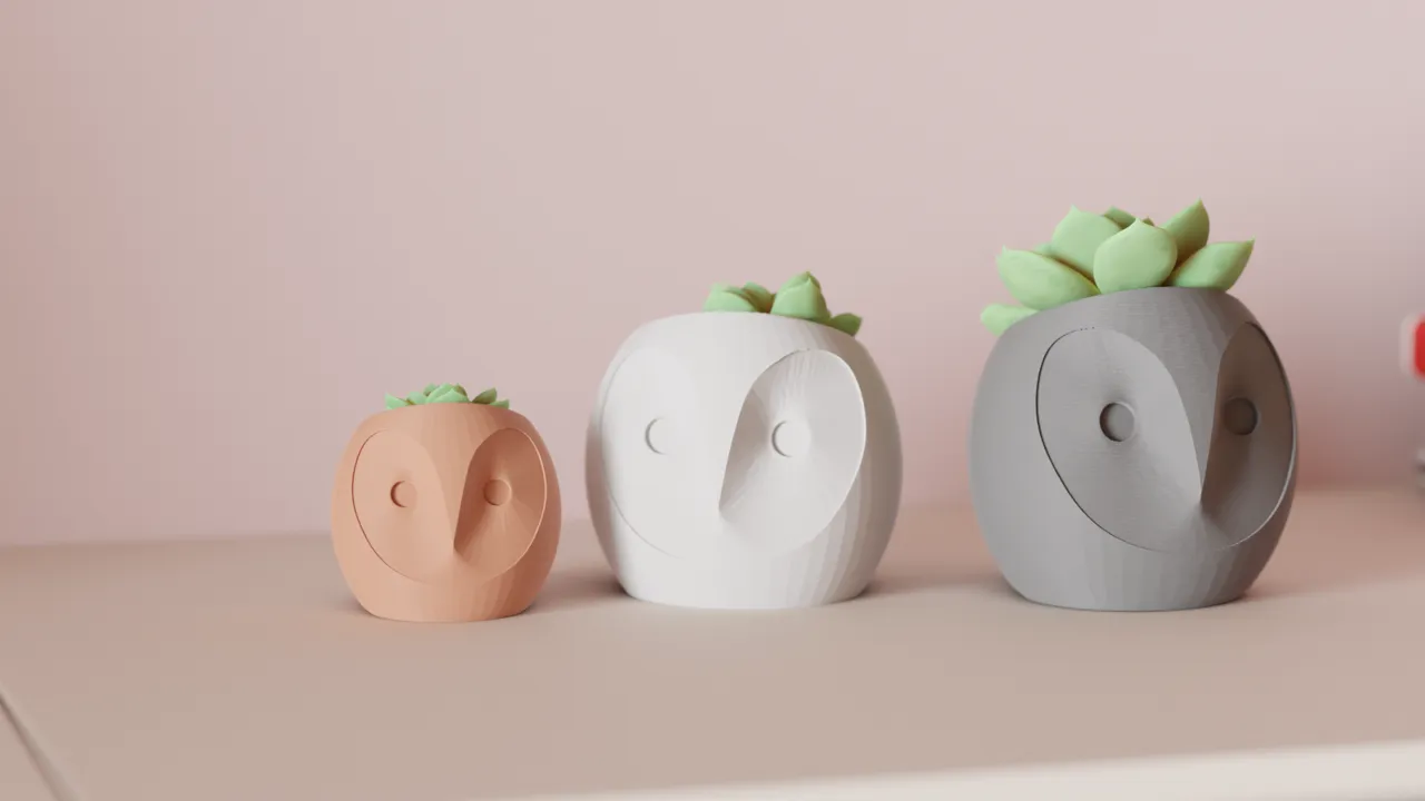 Succulent Plant Pot. Cute Owl Planter. view 4
