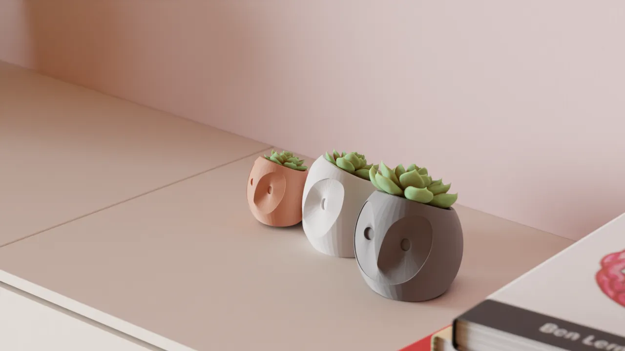 Succulent Plant Pot. Cute Owl Planter. view 2