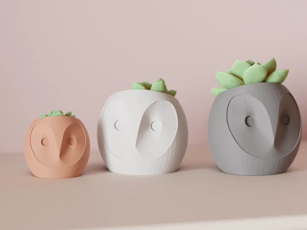 Kit 3 Vasos Coruja para Suculentas