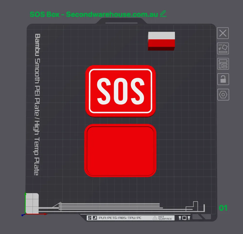 Survival Rescue Kit SOS Box by SecondWarehouse.com.au - MakerWorld