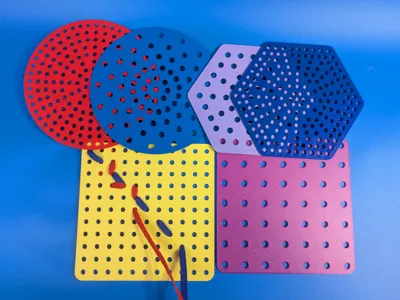 Large Shapes Lacing Cards 