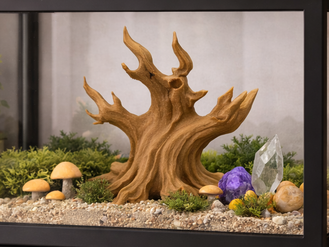 Weathered Root Stump Climber – Natural  Accent