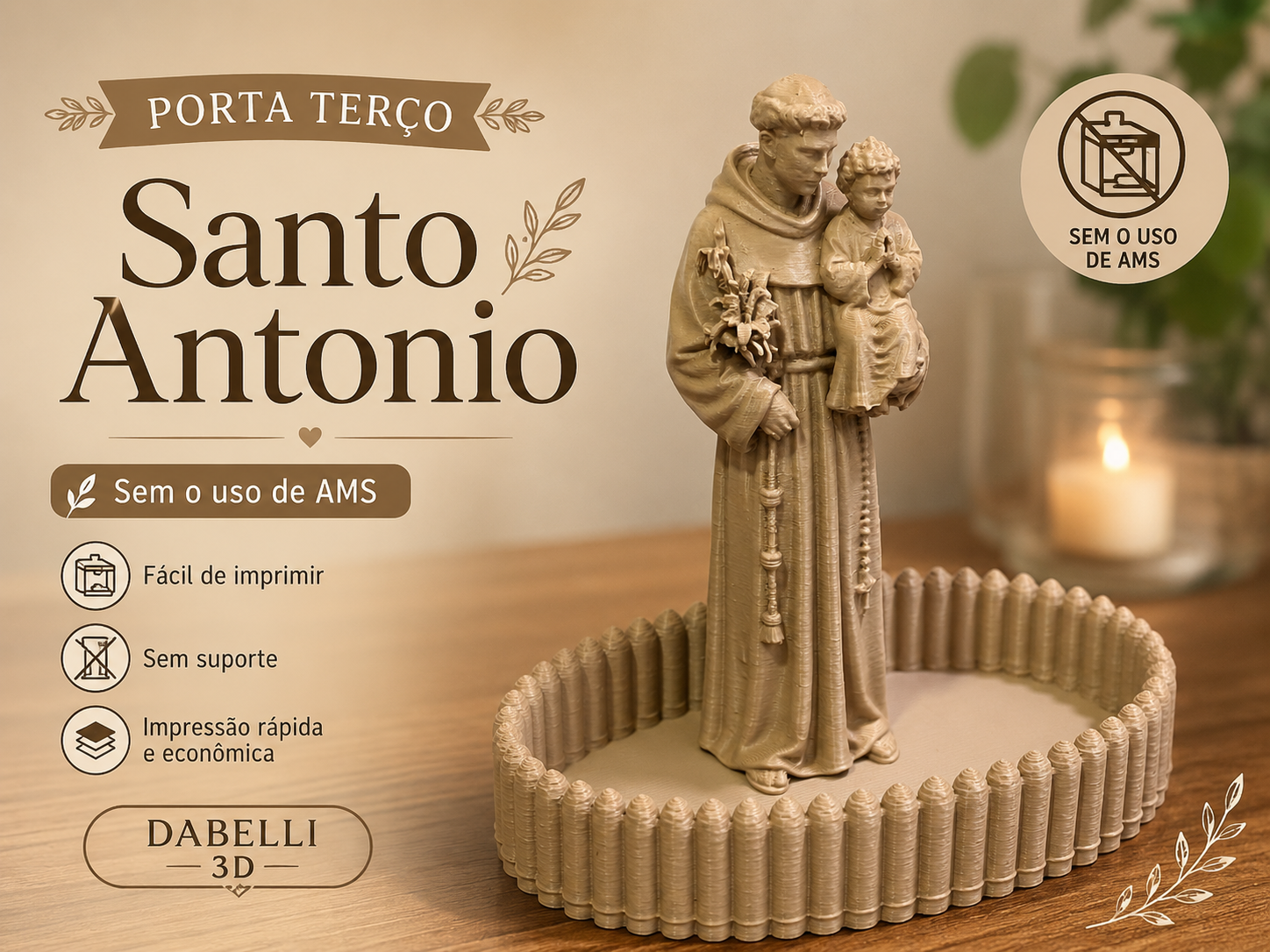 Porta terço Santo Antonio - 1