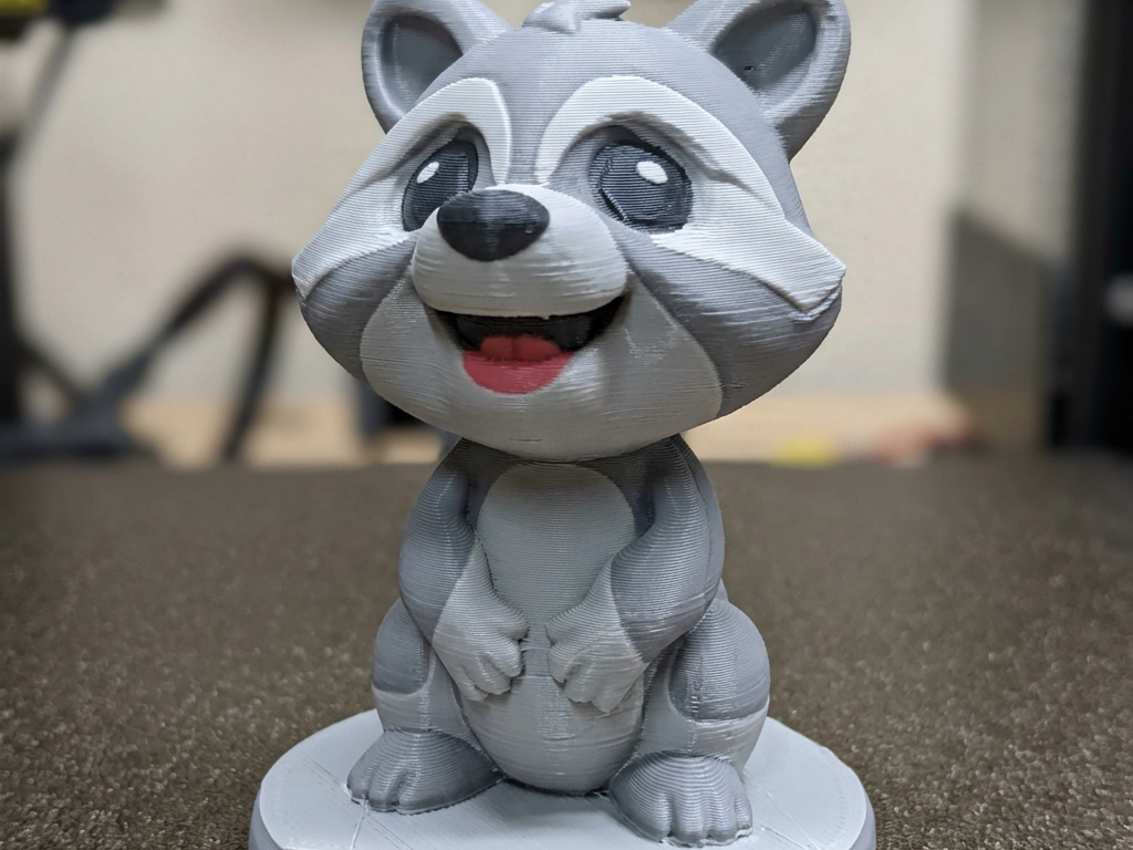 Cute Raccoon Figurine - Multi-Color FDM