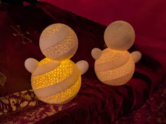 Gyroid Structure Snowman Tea Light