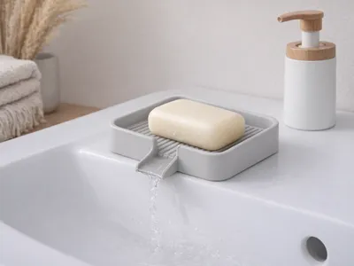 Soap & Sponge Holder - Japandi Drainage Design