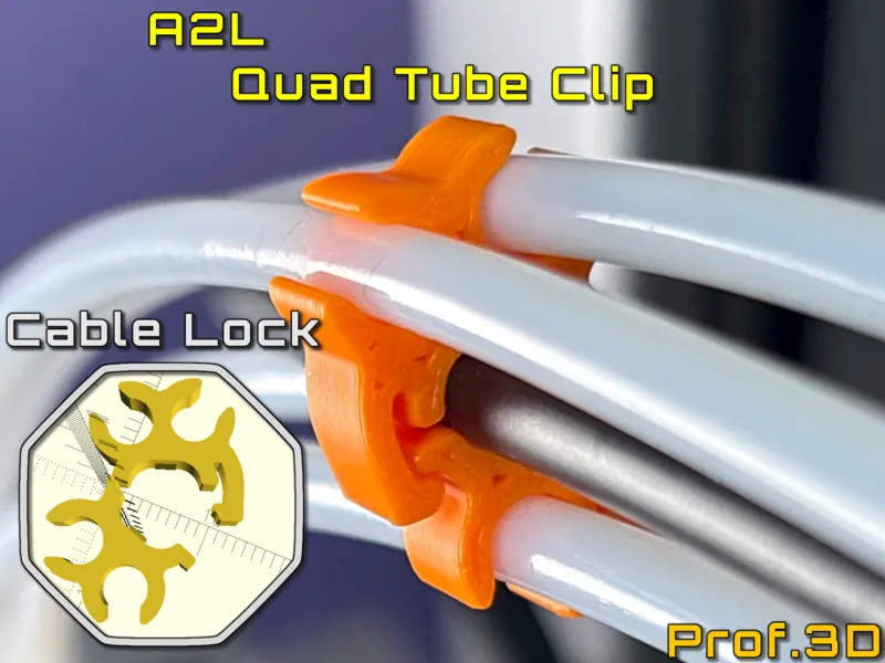 A2L Toolhead Quad PTFE Tube Clip ⧸ Cable Lock