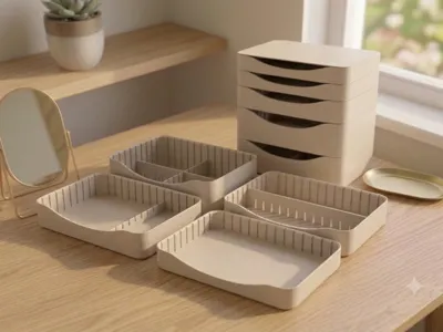 Infinite stackable make-up organizer with dividers