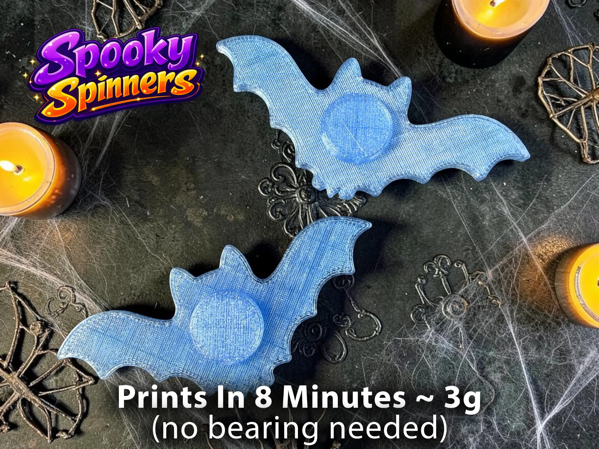 Spooky Spinners: Bat Mini Spinner - 3D printed Other Toys & Games, in stock in India