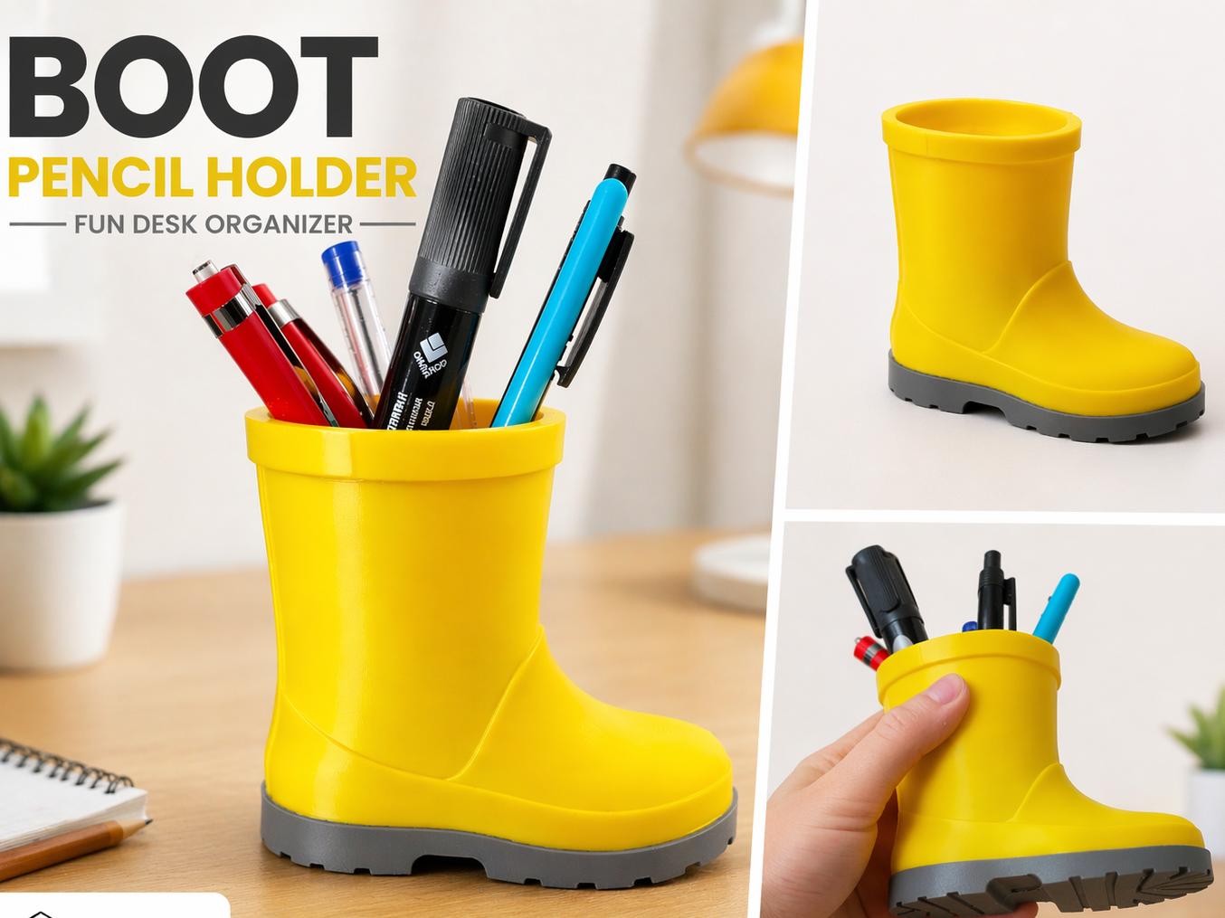 Boot Pencil Holder – Fun Desk Organizer