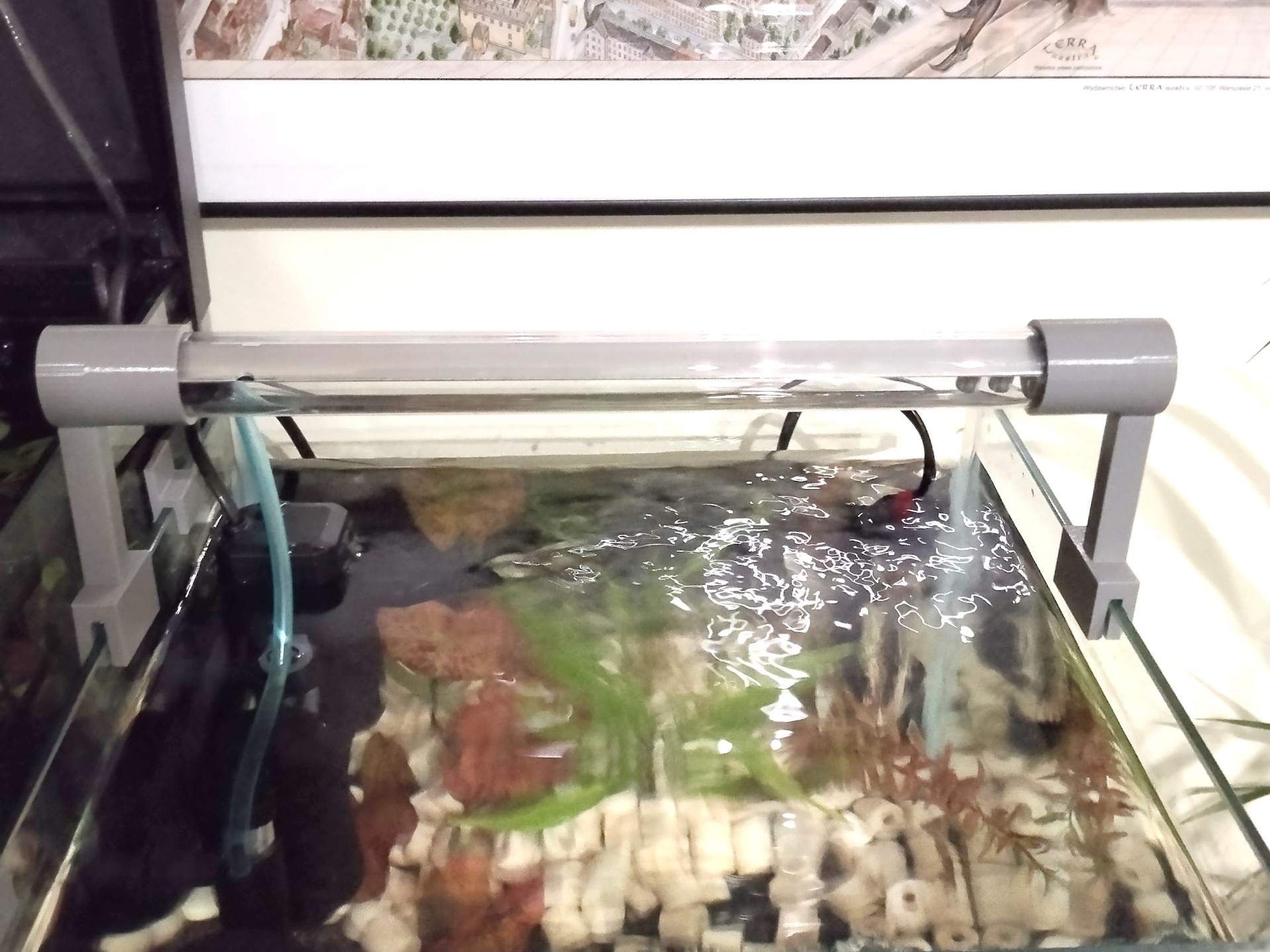 Aquarium LED Tube Light Mount / Holder 3D model