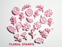 Set de tampons fleurs et feuilles — photo 2